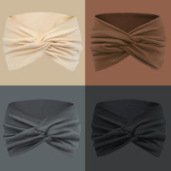 IVARYSS twist-knotted wrap headband closeup showing soft stretch fabric