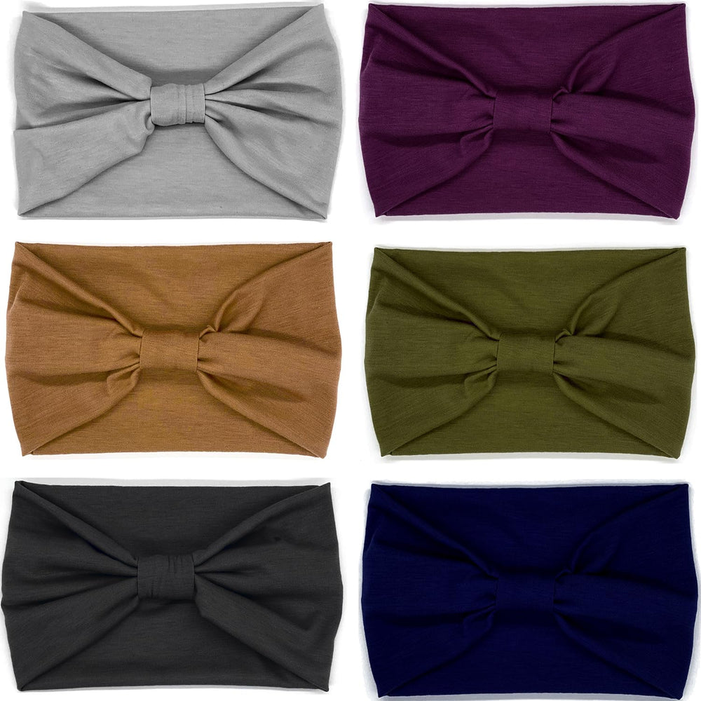IVARYSS wide headband side view knot demonstrates non-slip fit during workouts