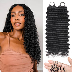 IVCoco deep wave crochet hair 18in pack for seamless natural blend