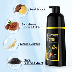 Ivnil Black Hair Dye Shampoo 20-minute wait for noticeable gray coverage.