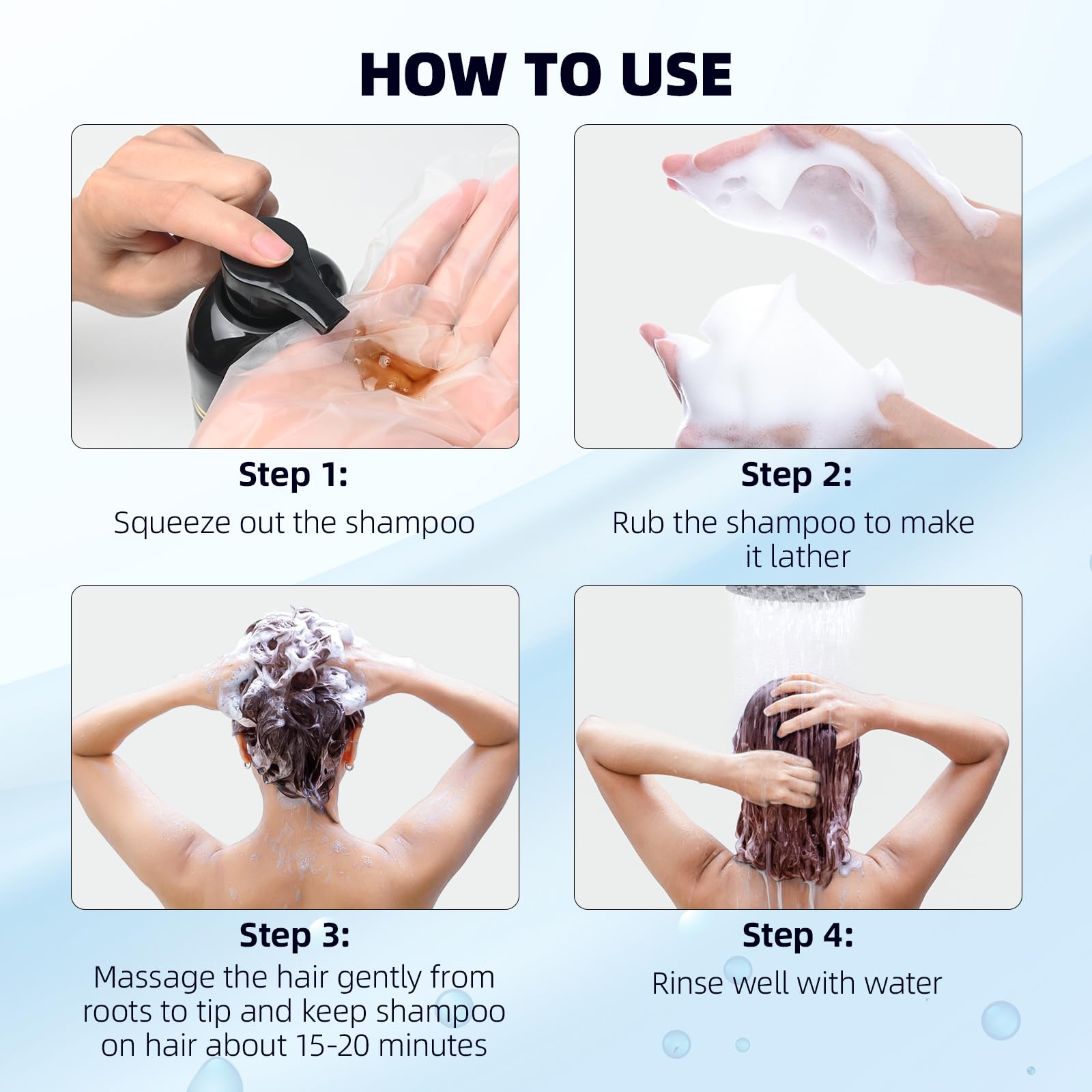 Ivnil dark brown hair dye shampoo finished look shows shiny, healthy hair.