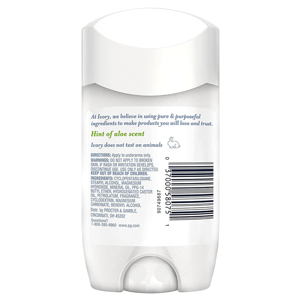 Ivory baking soda-free packaging suggests mild formula.