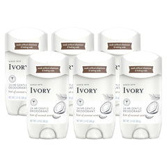 Ivory coconut-scented aluminum-free deodorant in a 6-pack for daily freshness