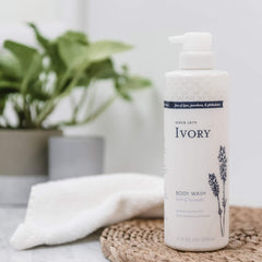 Ivory bottle with heritage graphic underscores pure, purposeful ingredients