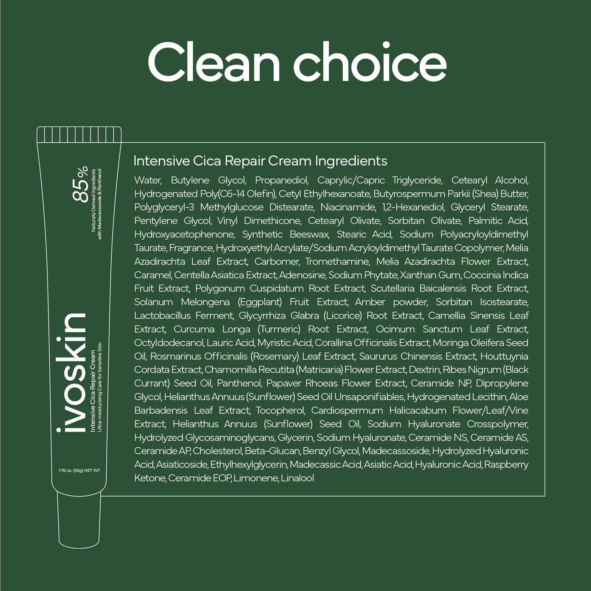 IVOSKIN treatment on skin showing calm, balanced complexion.