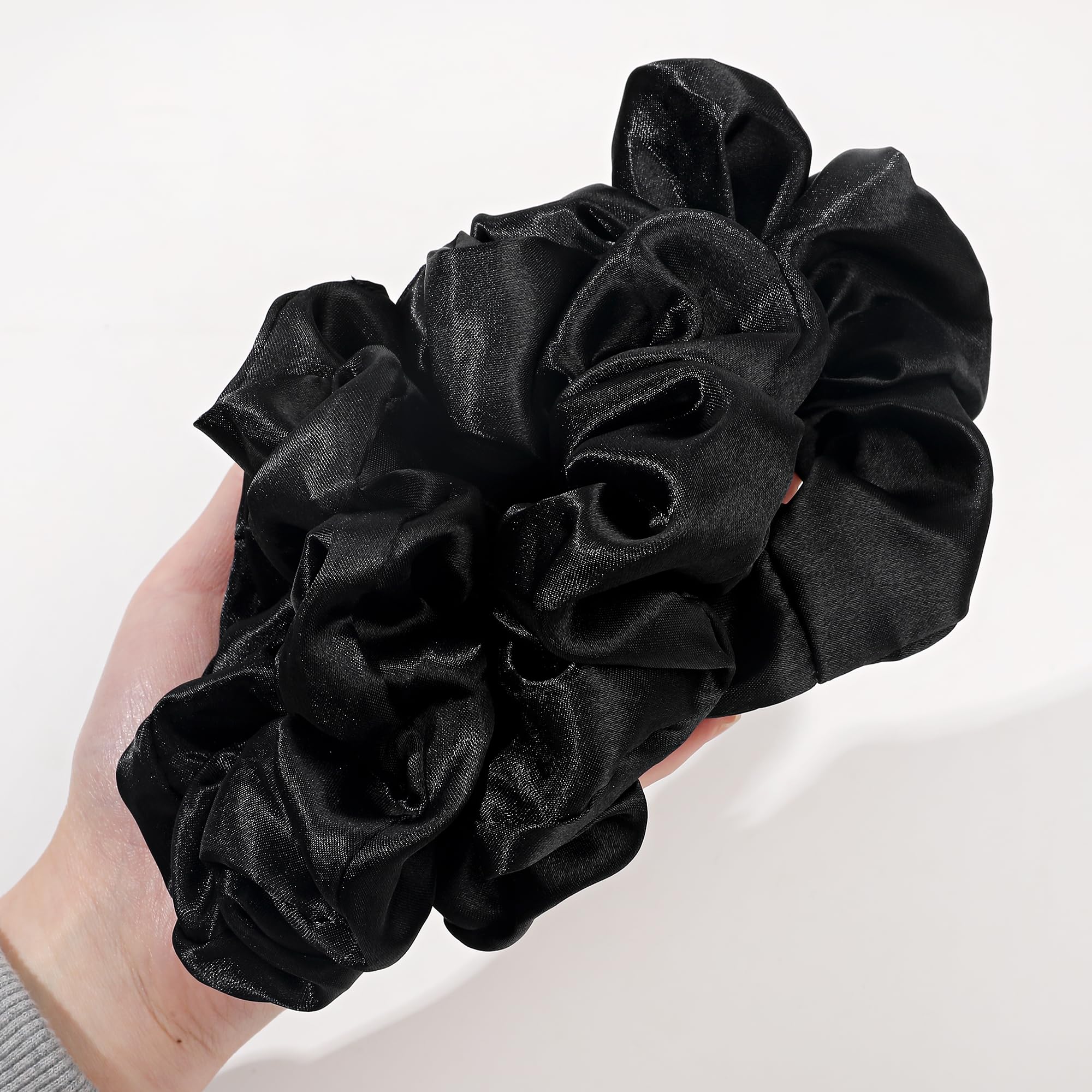 Ivyu satin scrunchies closeup reveals smooth texture for gentle hair care.