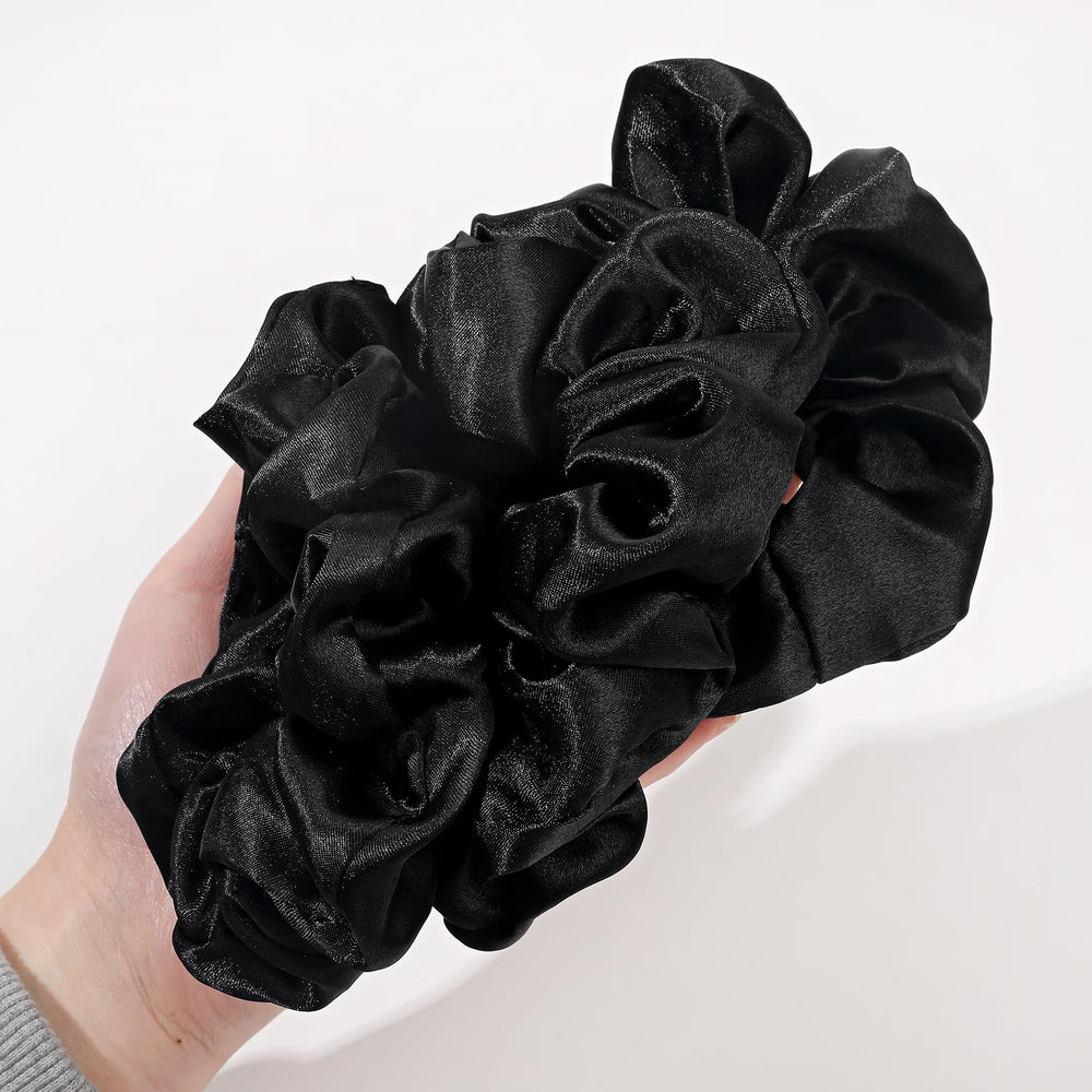 Ivyu satin scrunchies closeup reveals smooth texture for gentle hair care.