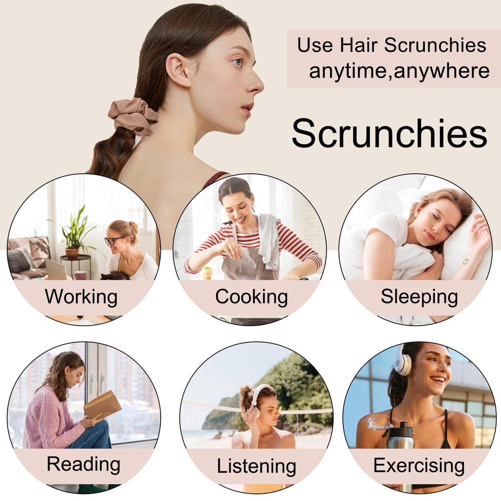 Ivyu hair scrunchies everyday occasions with color options for outfits.