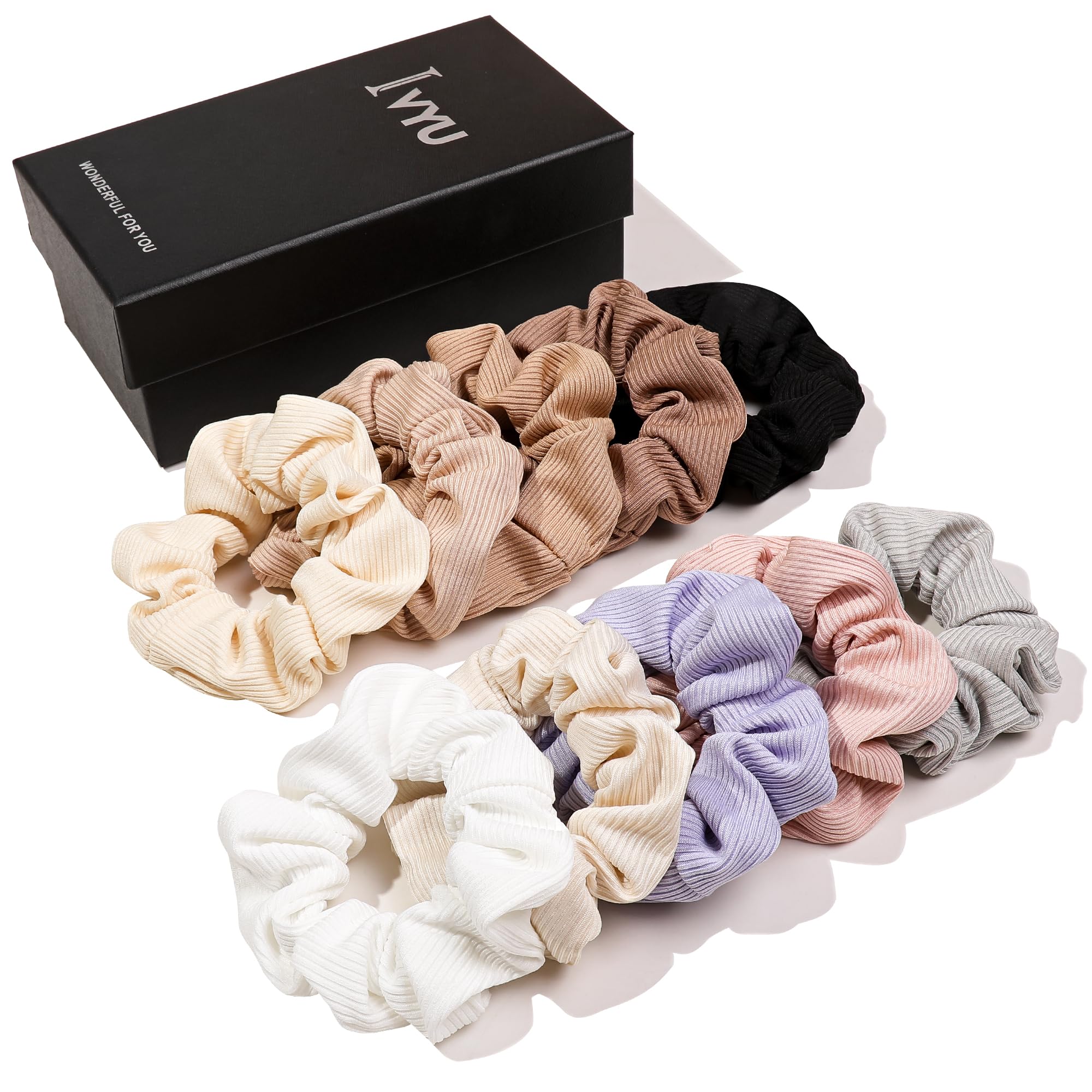 Ivyu hair scrunchies soft fabric closeup showing gentle grip for all hair types.