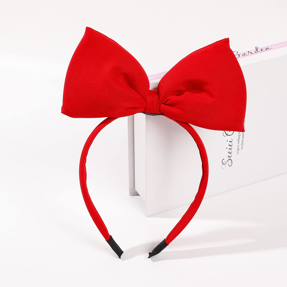 Ivyu Red Bow Headband with bright bow ideal for Daisy Duck costume and Halloween fun.