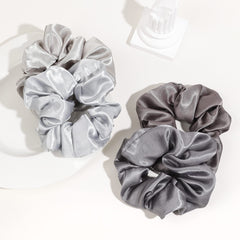 Ivyu satin silk scrunchies hair collection display shows versatile styles