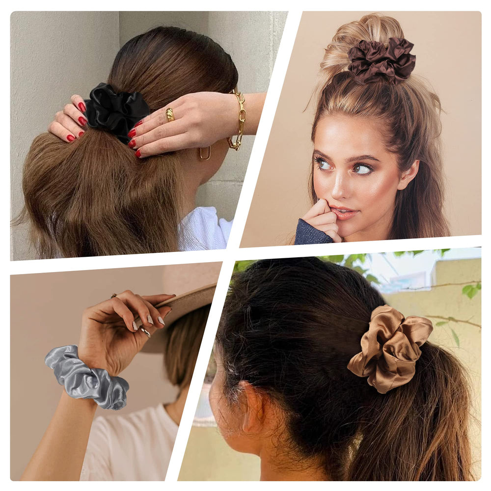 Ivyu satin silk scrunchies on curly hair stay in place