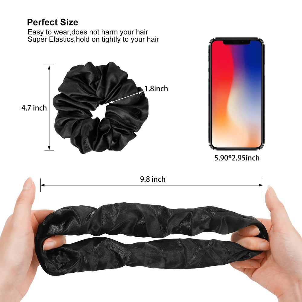 Ivyu satin silk scrunchies on thick hair demonstrate strong grip