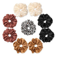 Ivyu scrunchies big-pack highlight premium satin for gentle hair-holding comfort all day.