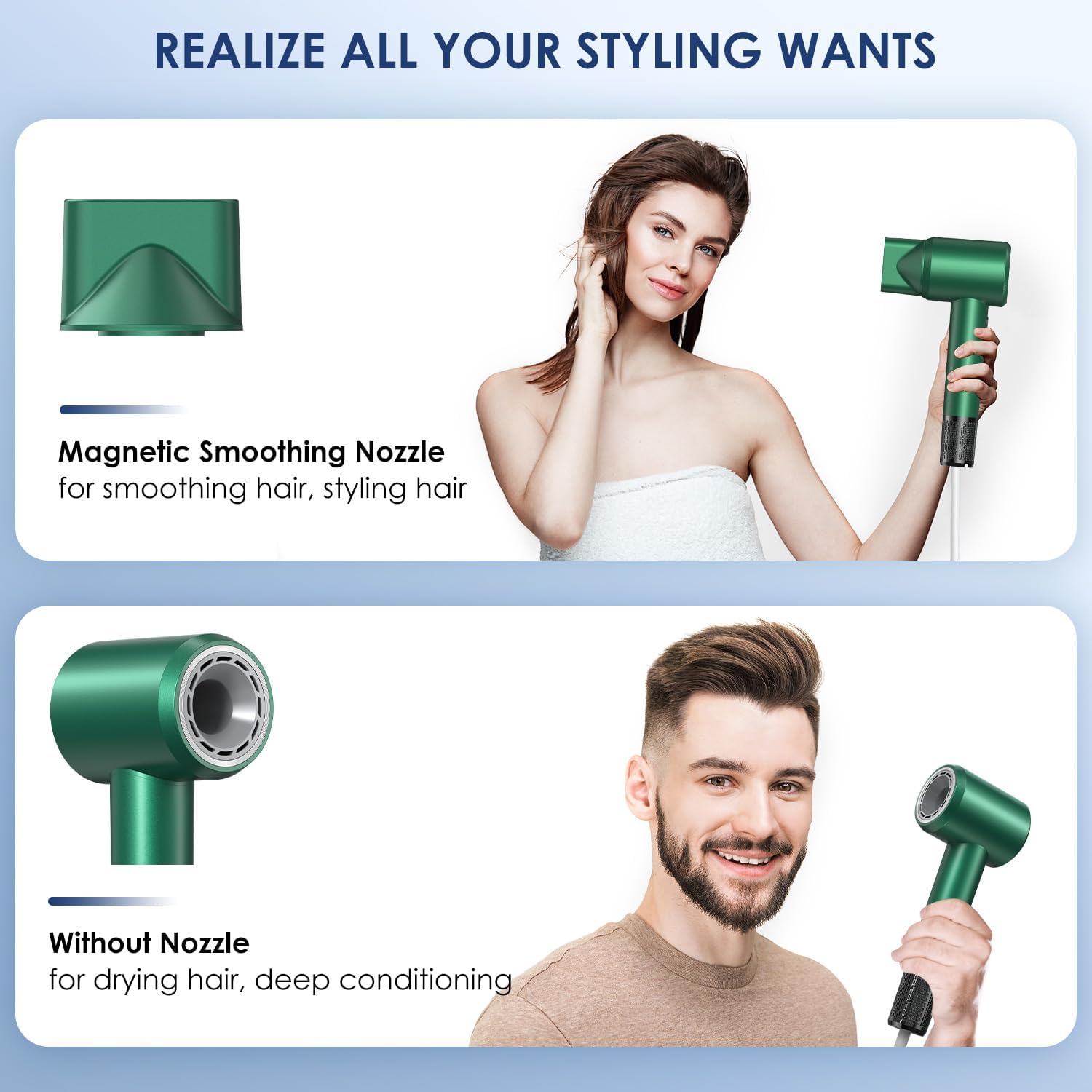 IWAANYI professional hair dryer lightweight design reduces arm fatigue for longer styling sessions.