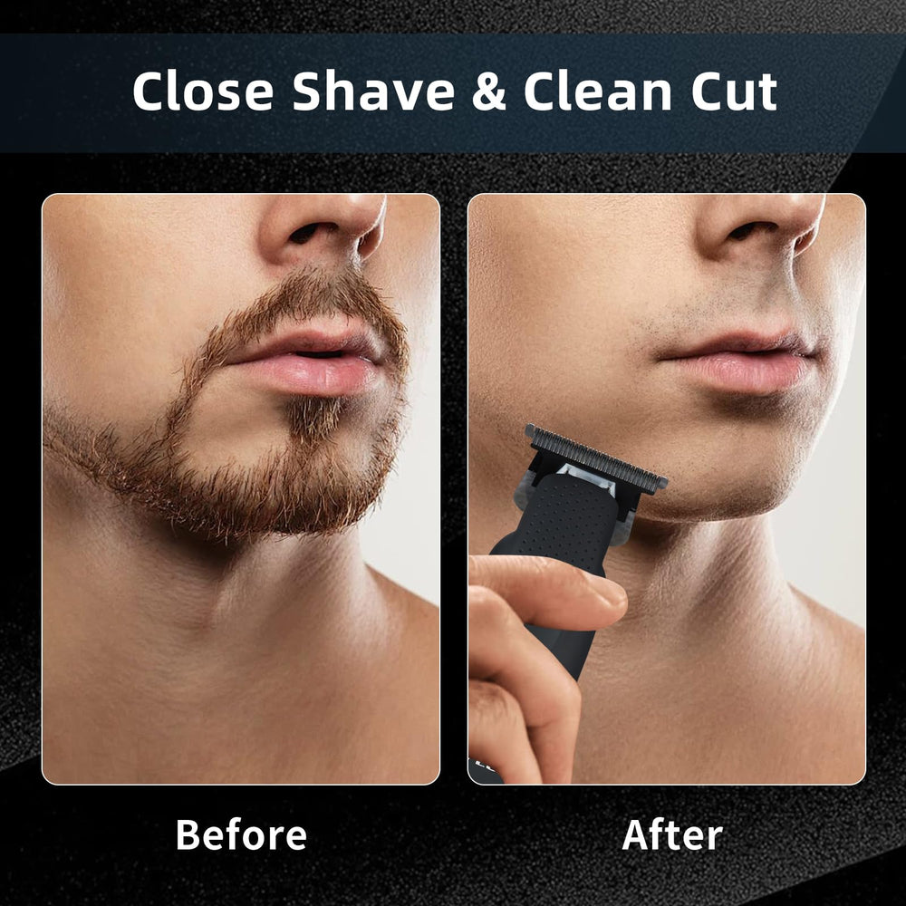IWEEL beard trimmer with rubber body and ergonomic handle for steady grip