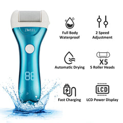 IWEEL electric foot callus remover roller heads close-up multiple grits for different calluses