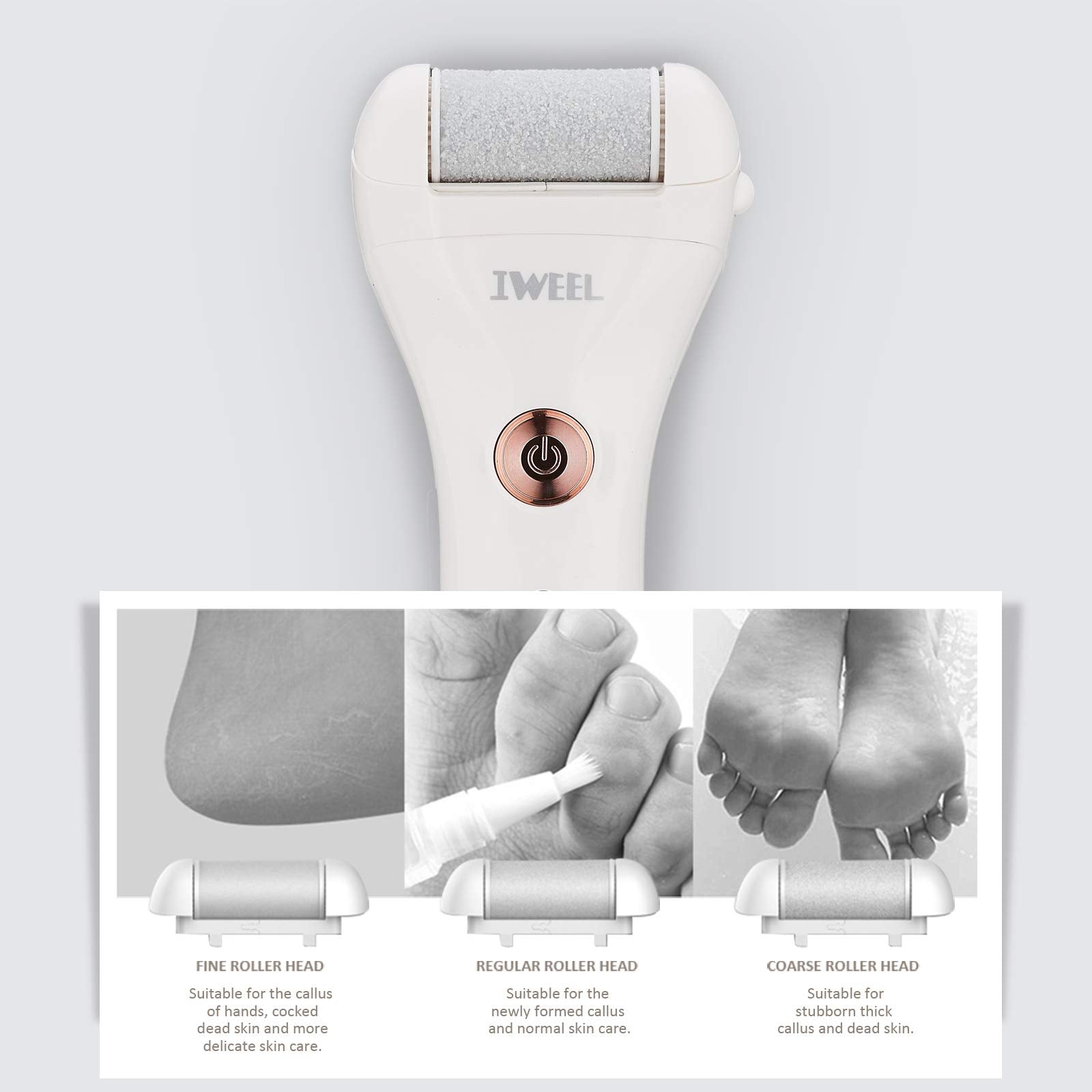 IWEEL foot file in shower use demonstrates safe damp environment grooming