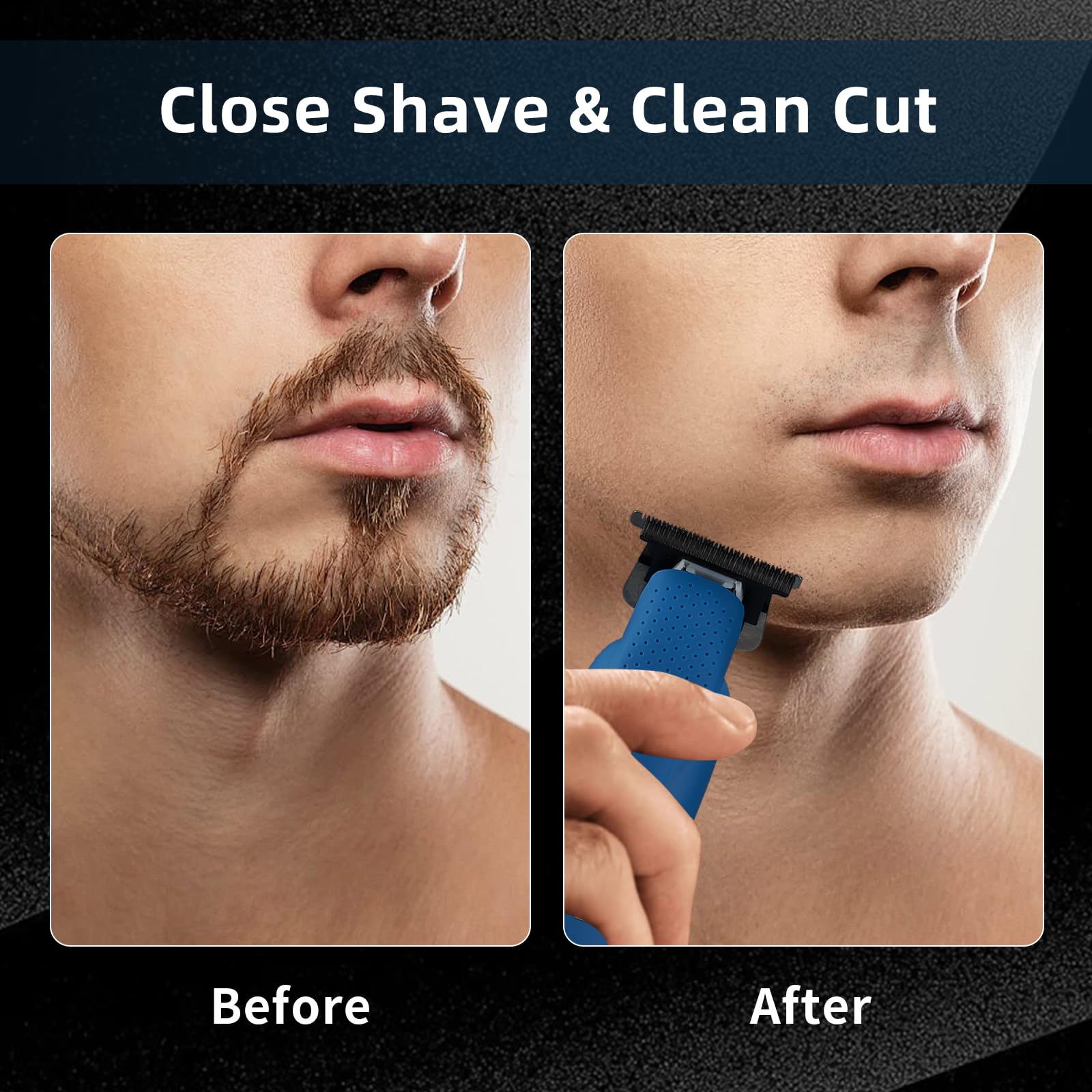 IWEEL professional beard trimmer rubber body and ergonomic handle provide slip-resistant control.