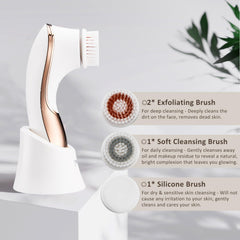 IWEEL rotating brush in action at high speed for deeper pore cleansing.
