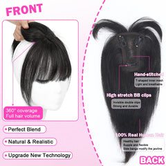 Iwig hair toppers clip-in attachment demonstrates secure easy styling.
