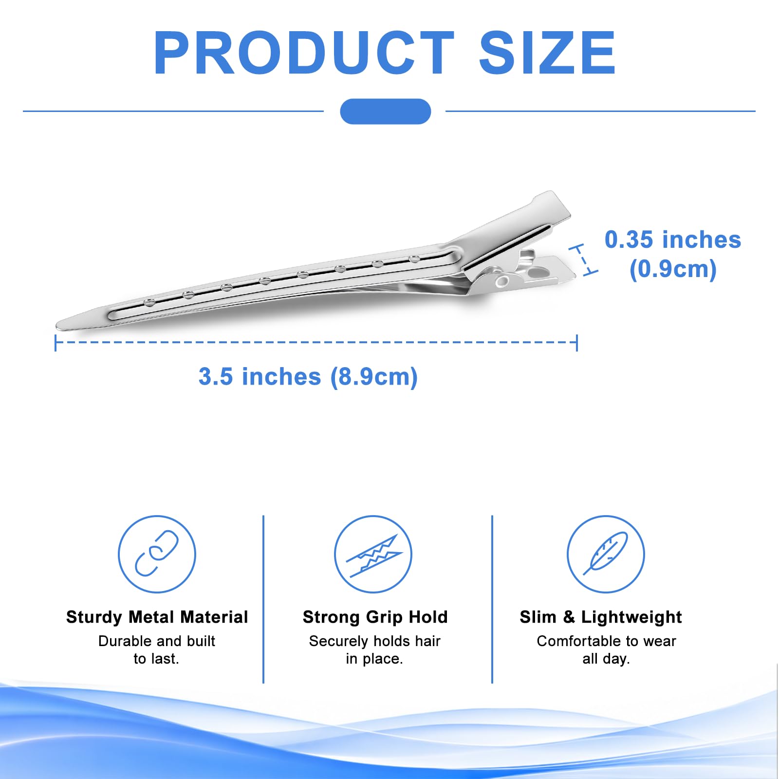 Iziuosh close-up of clip jaw and smooth tip for crease-free release