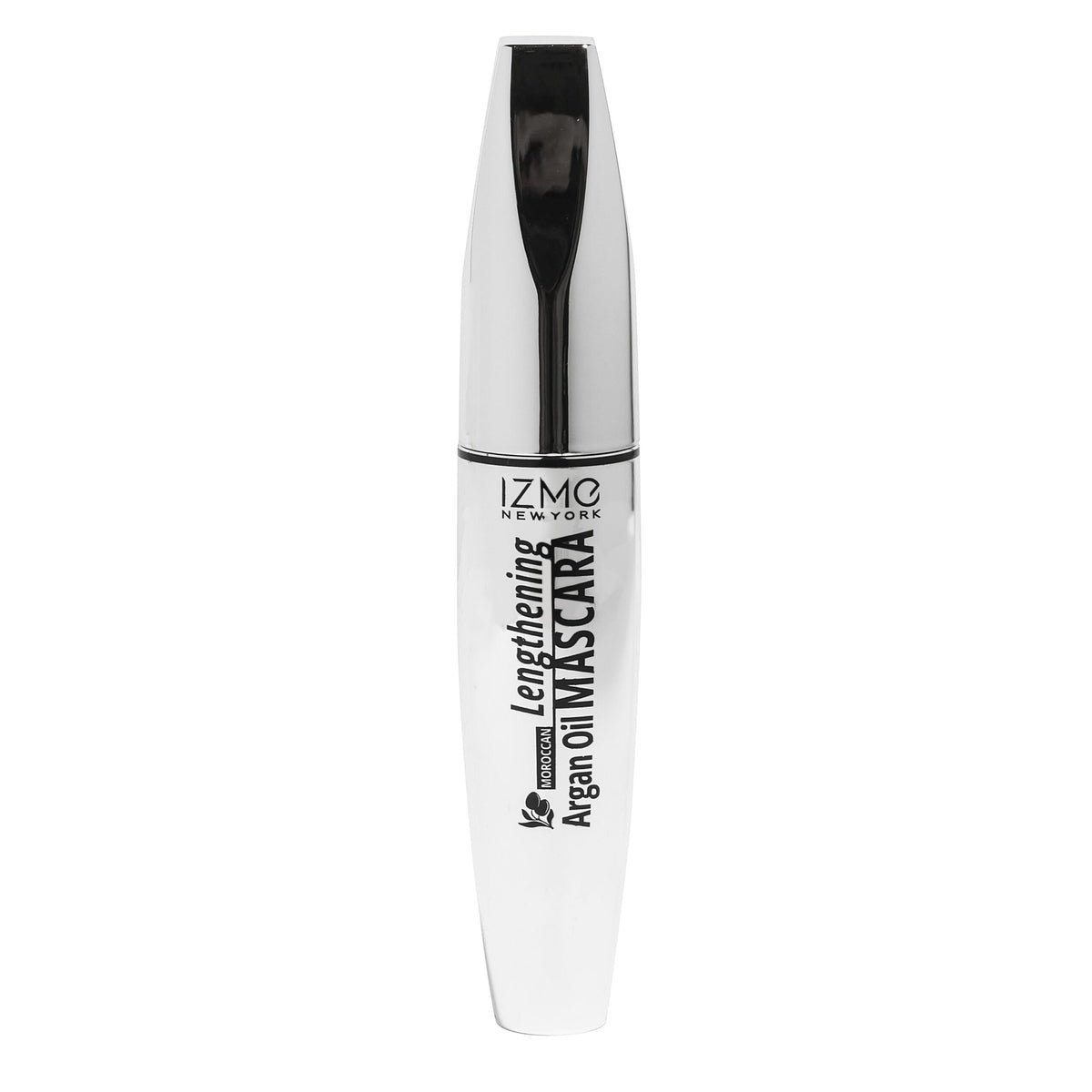 IZME New York Argan Oil Mascara lengthening wand delivering precise lift from root to tip