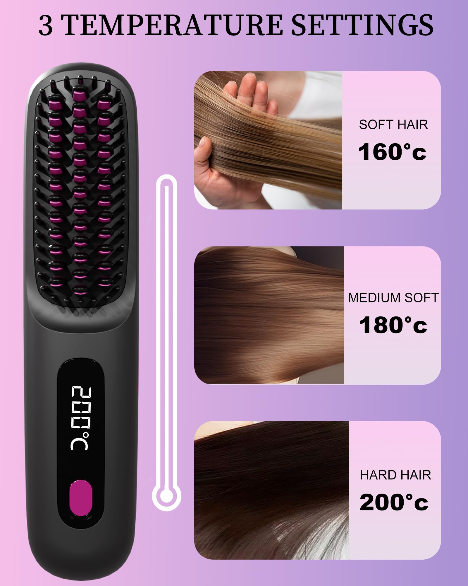 IZRIO Go Brush Pro 2025 cordless use enables quick, cable-free styling anywhere.