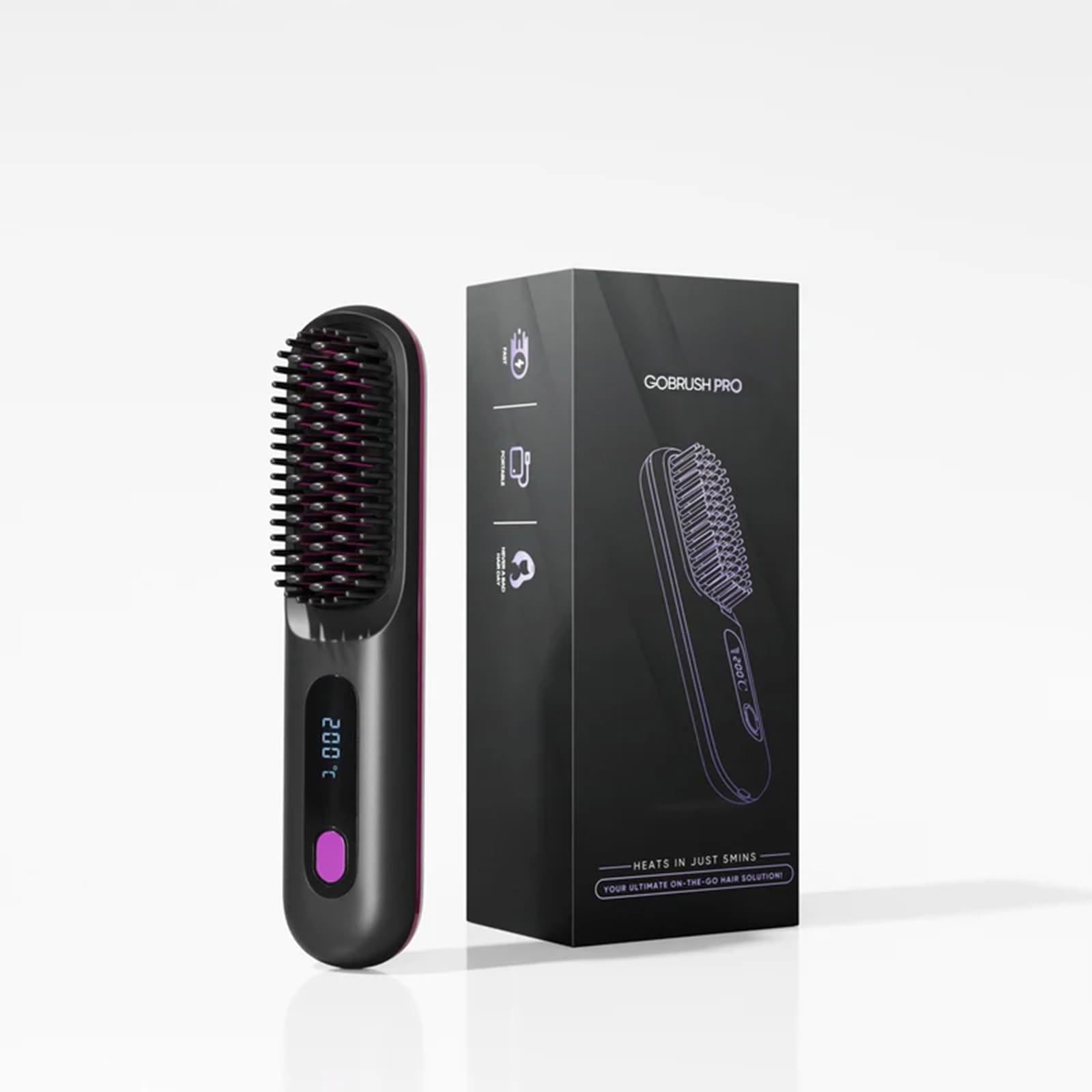 IZRIO Go Brush Pro 2025 in hand for on-the-go styling convenience.