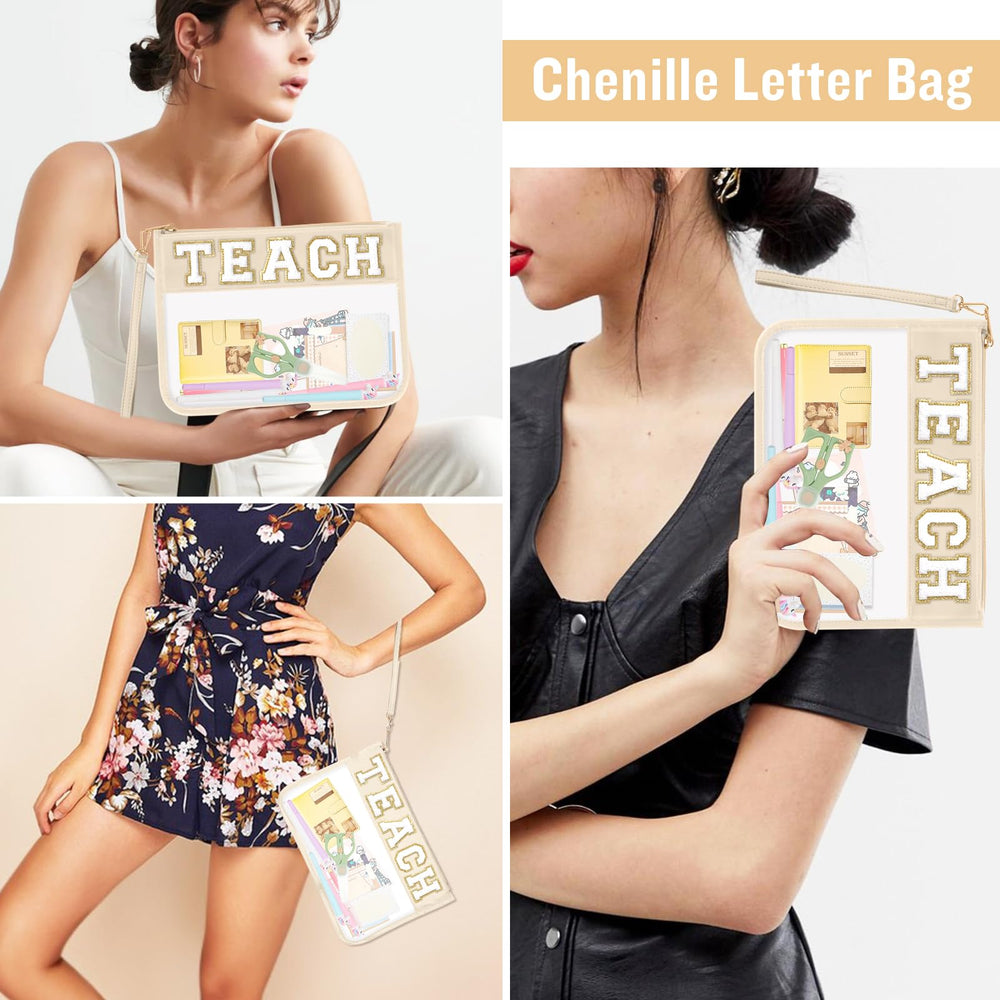 Izuzta Teach chenille bag used daily for travel, school, or shopping versatility