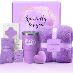 IZZUBIZ Christmas spa gift set box showcases elegant purple design for serene at-home relaxation.