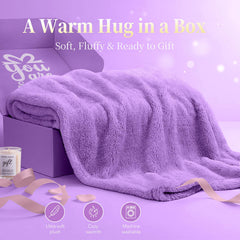 IZZUBIZ purple cozy blanket drapes you in warmth during quiet evenings.
