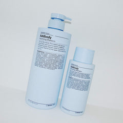 J Beverly Hills Blue Addbody bottle highlights coconut and almond oils for nourishing care