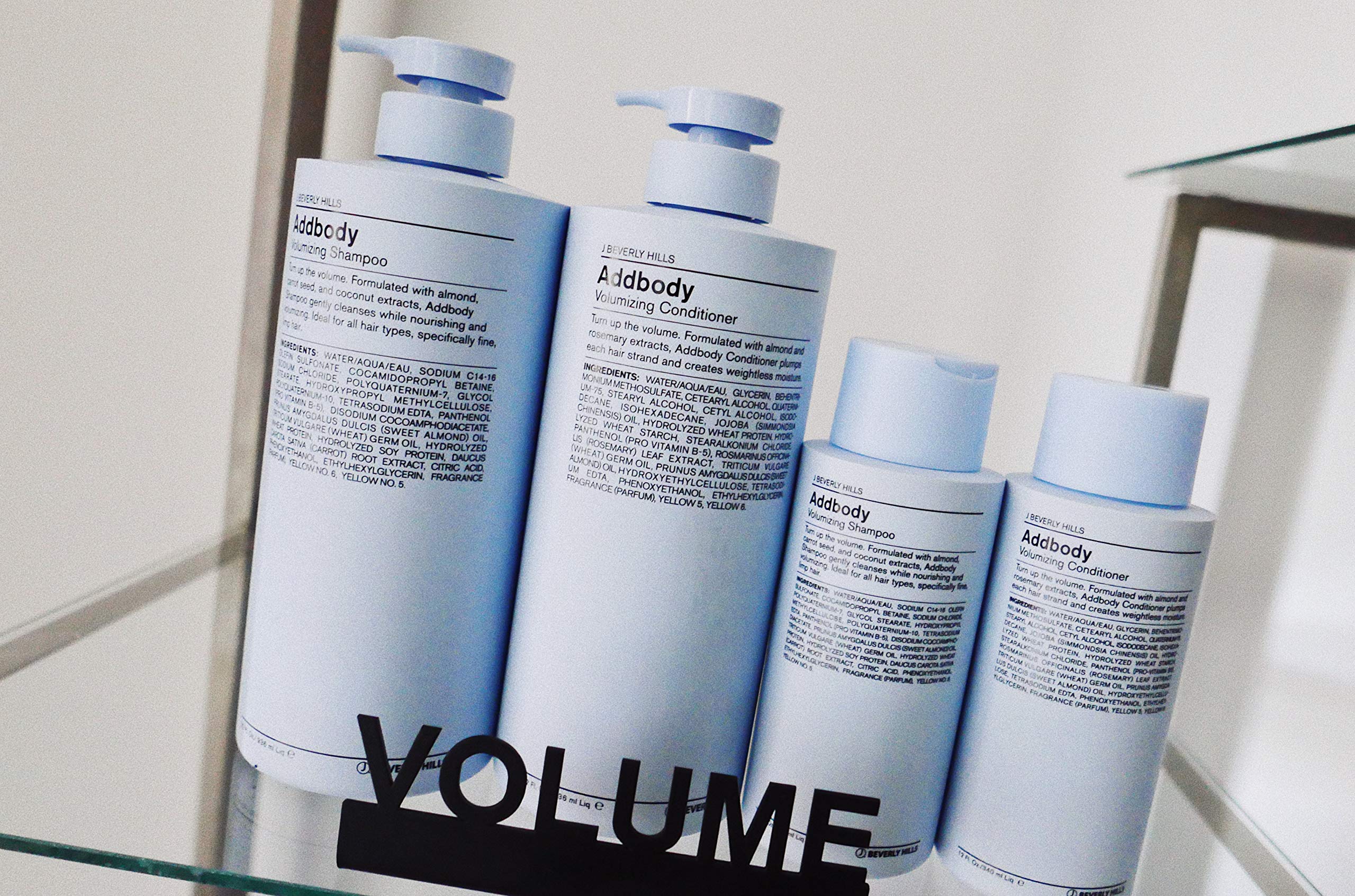 J Beverly Hills Addbody hair after-wash close-up reveals smooth, volumized strands