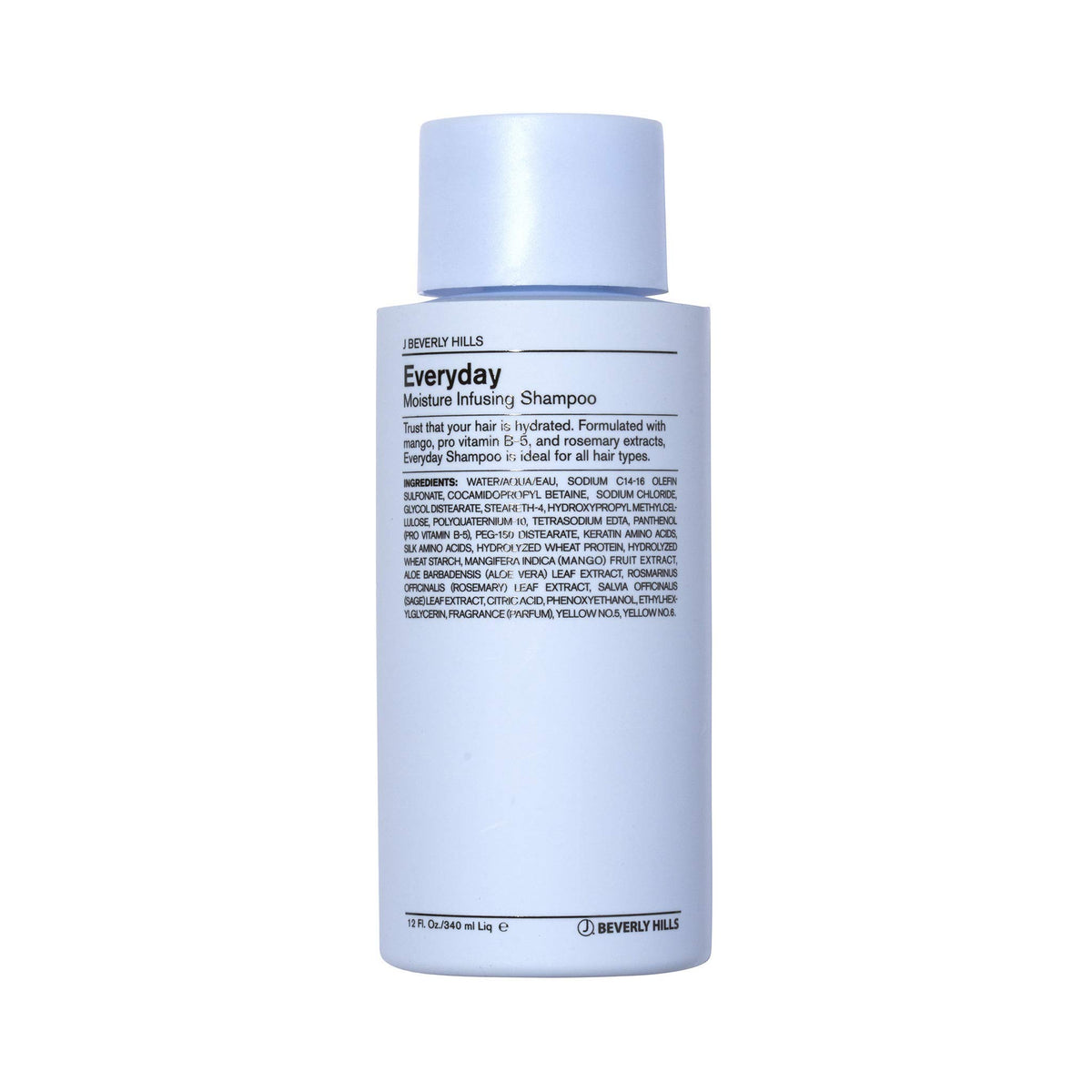 J Beverly Hills Blue Everyday Moisturizing Shampoo bottle for daily hydrating cleanse