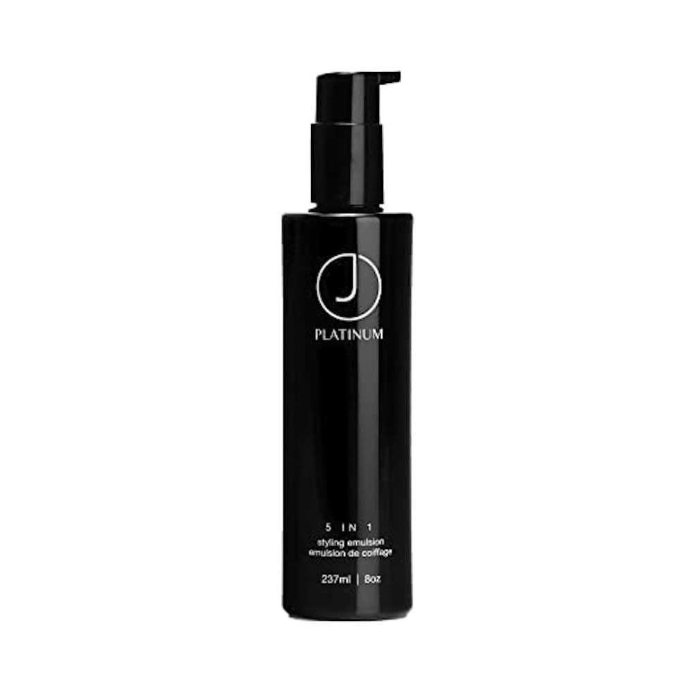 J Beverly Hills Platinum bottle closeup highlighting premium packaging and 5-in-1 benefits