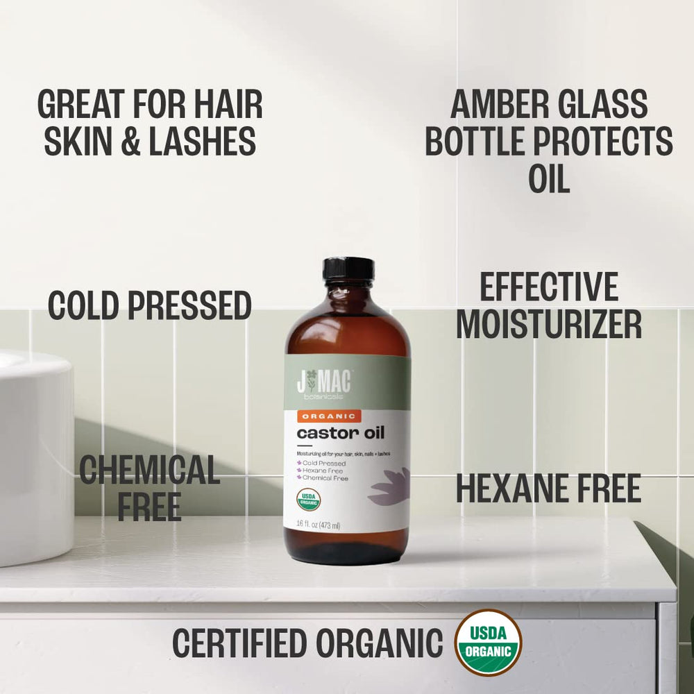 J MAC BOTANICALS castor oil for eyelashes and eyebrows conditioning