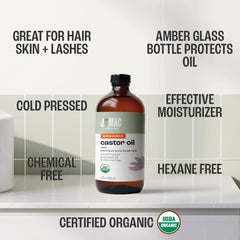 J MAC BOTANICALS castor oil for eyelashes and eyebrows conditioning