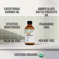 J Mac Botanicals coconut oil for hair leave-in conditioning and shine.