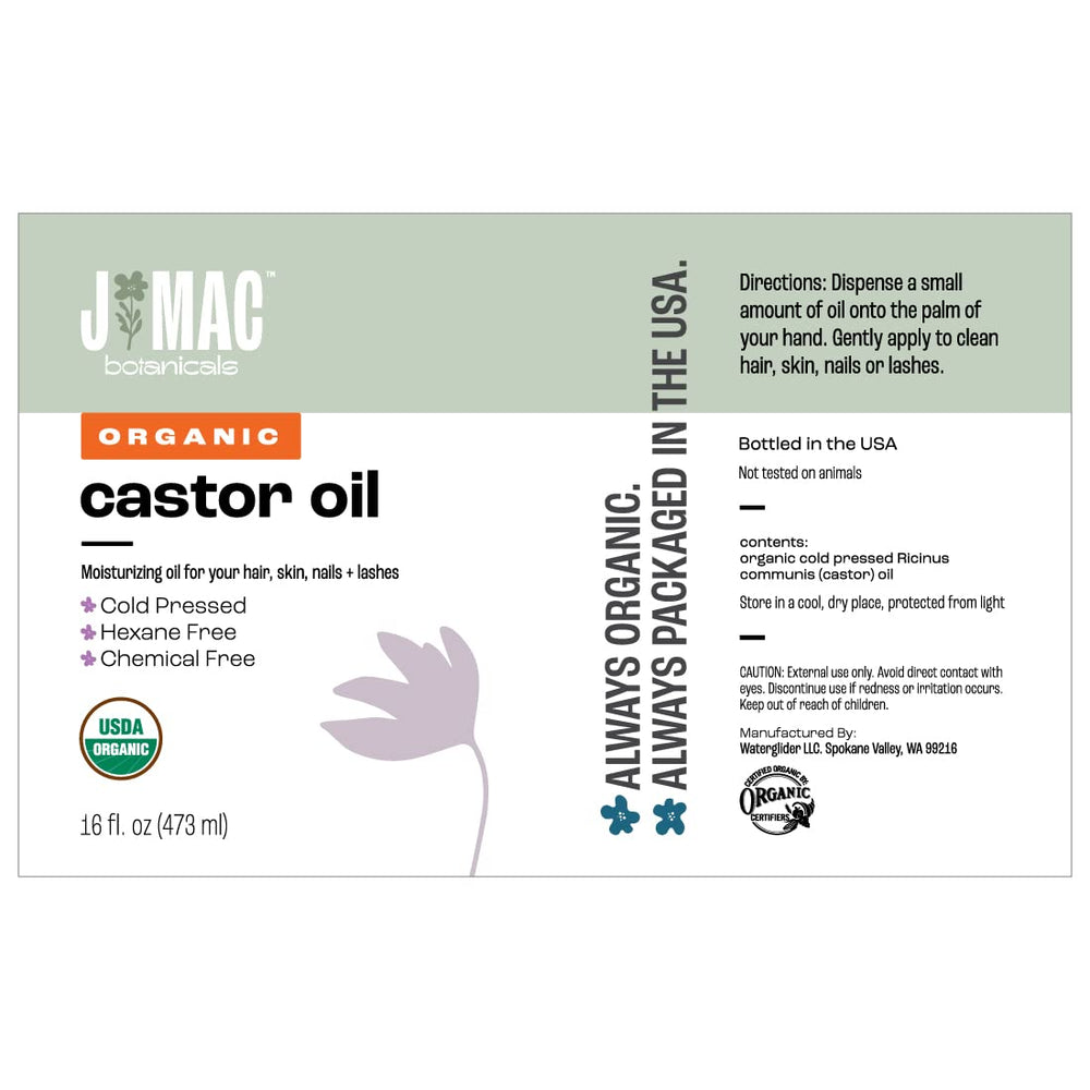 J MAC BOTANICALS love promise signifying premium quality castor oil
