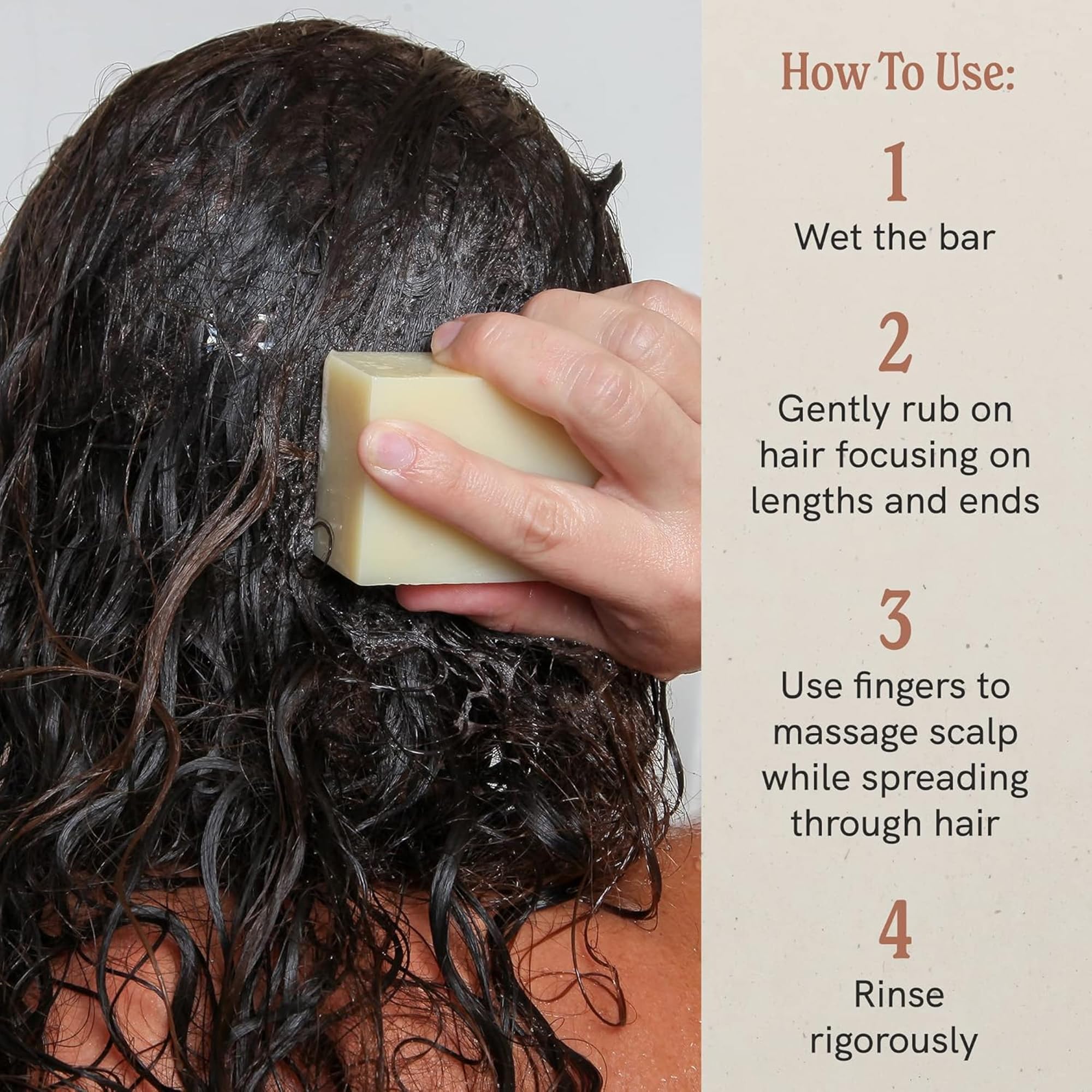 J.R.LIGGETT'S sulfate-free shampoo bar closeup indicating mild cleansing.
