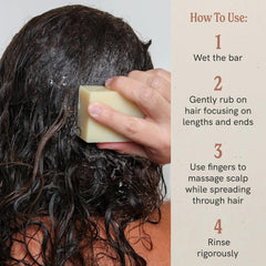 J.R.LIGGETT'S sulfate-free shampoo bar closeup indicating mild cleansing.