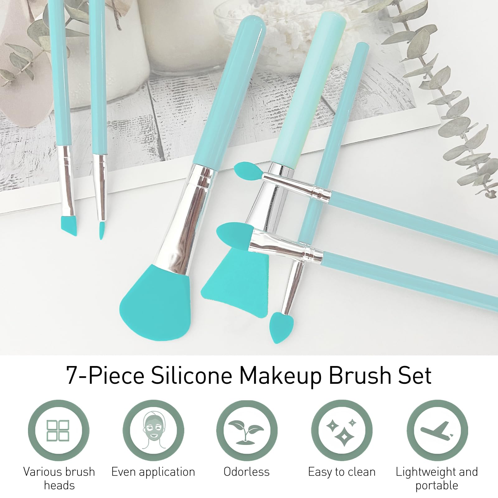 Jaasuee kit 7 piezas de brochas, herramientas versátiles para maquillaje y manualidades.