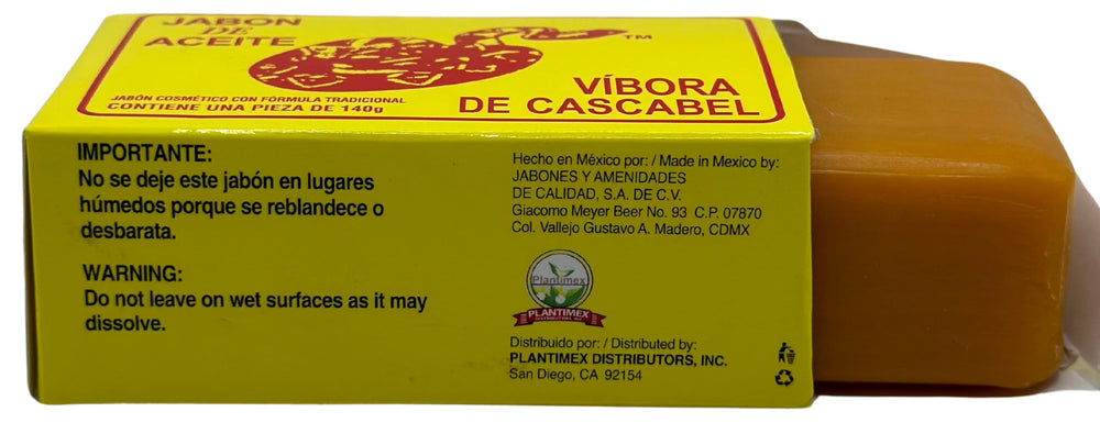 JABON DE ACEITE VIBORA DE CASCABEL bar resting in shower, inviting daily cleansing ritual
