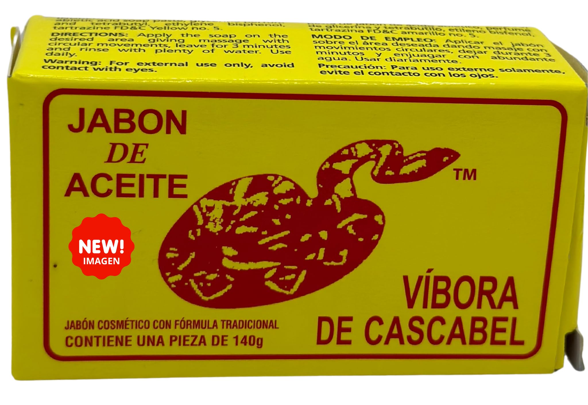 JABON DE ACEITE VIBORA DE CASCABEL packaging close-up, ideal for gifting and display