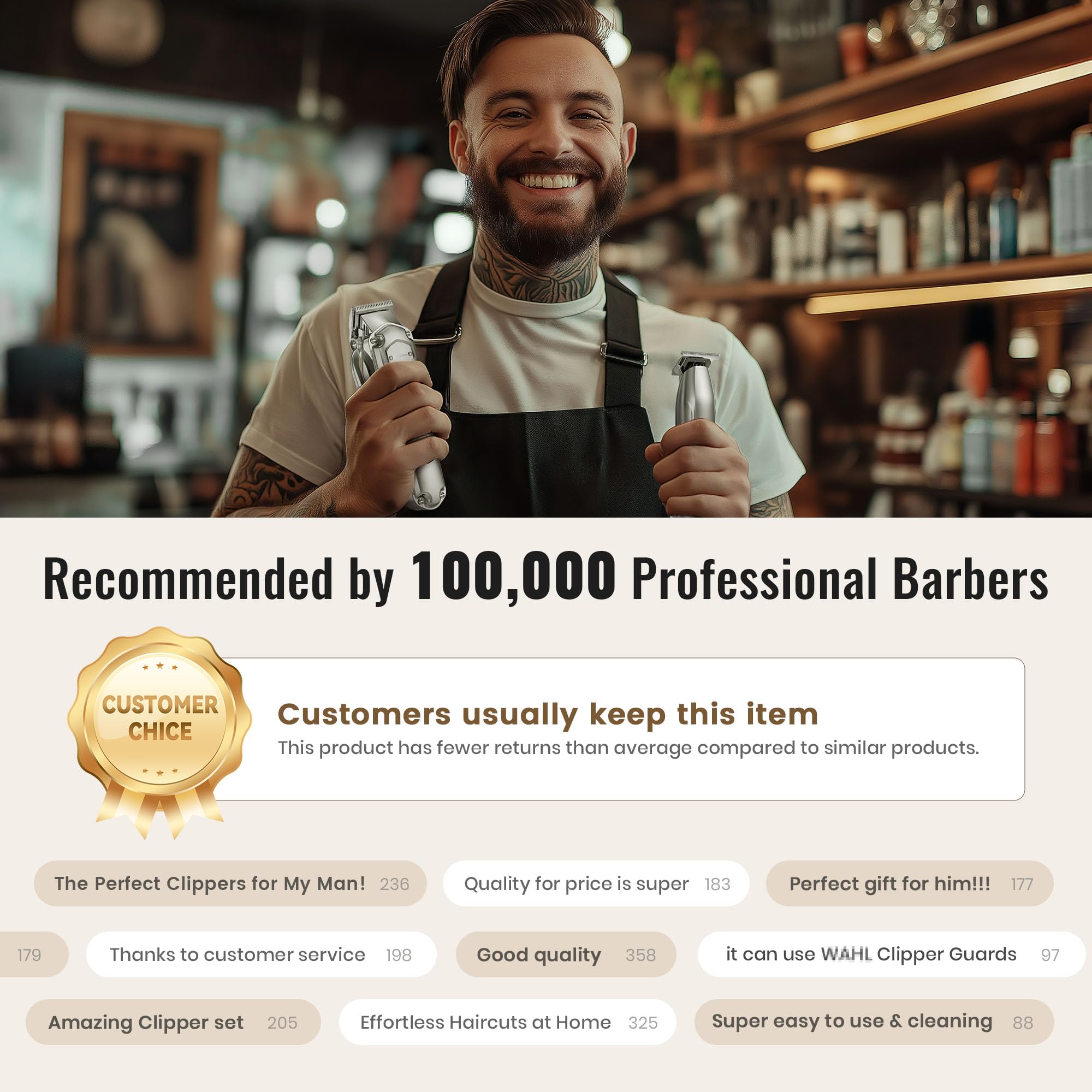 Jack & Rose long-battery life clipper for extended cordless grooming