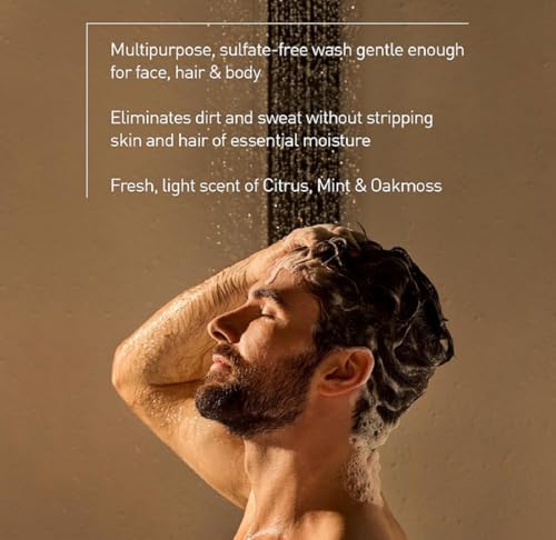 Jack Black All-Over Wash being used on the face for gentle, pH-balanced cleansing