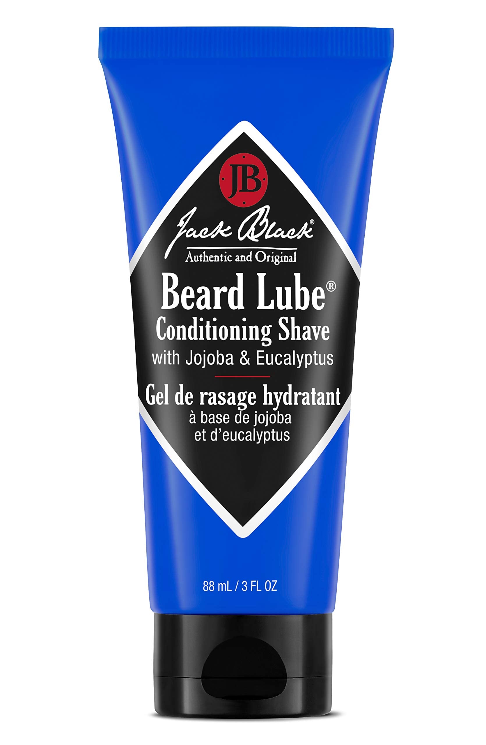 Jack Black Beard Lube Conditioning Shave bottle offers glide-ready pre-shave with moisturized skin and protection.