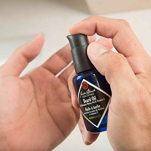 Jack Black Beard Oil plum oil softens dry facial hair for better manageability.