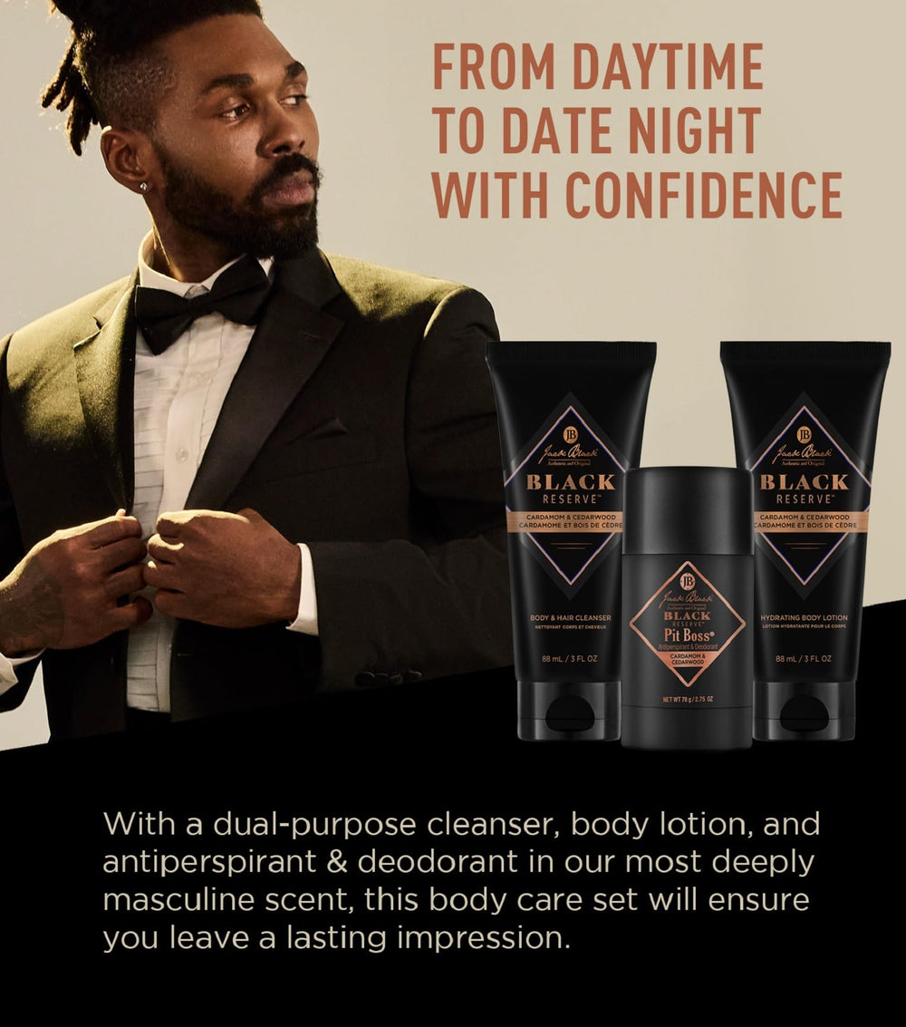 Jack Black Black Reserve Body Lotion dispensing for smooth hydration